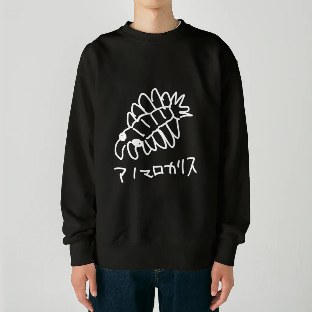 いきものや　のの（別館）の白いアノマロカリス Heavyweight Crew Neck Sweatshirt