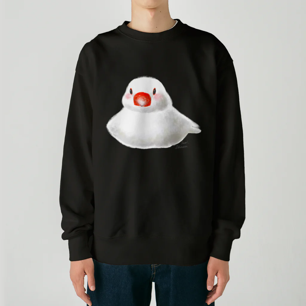 石丸沙織のおすわりポチャ白文鳥ちゃん Heavyweight Crew Neck Sweatshirt