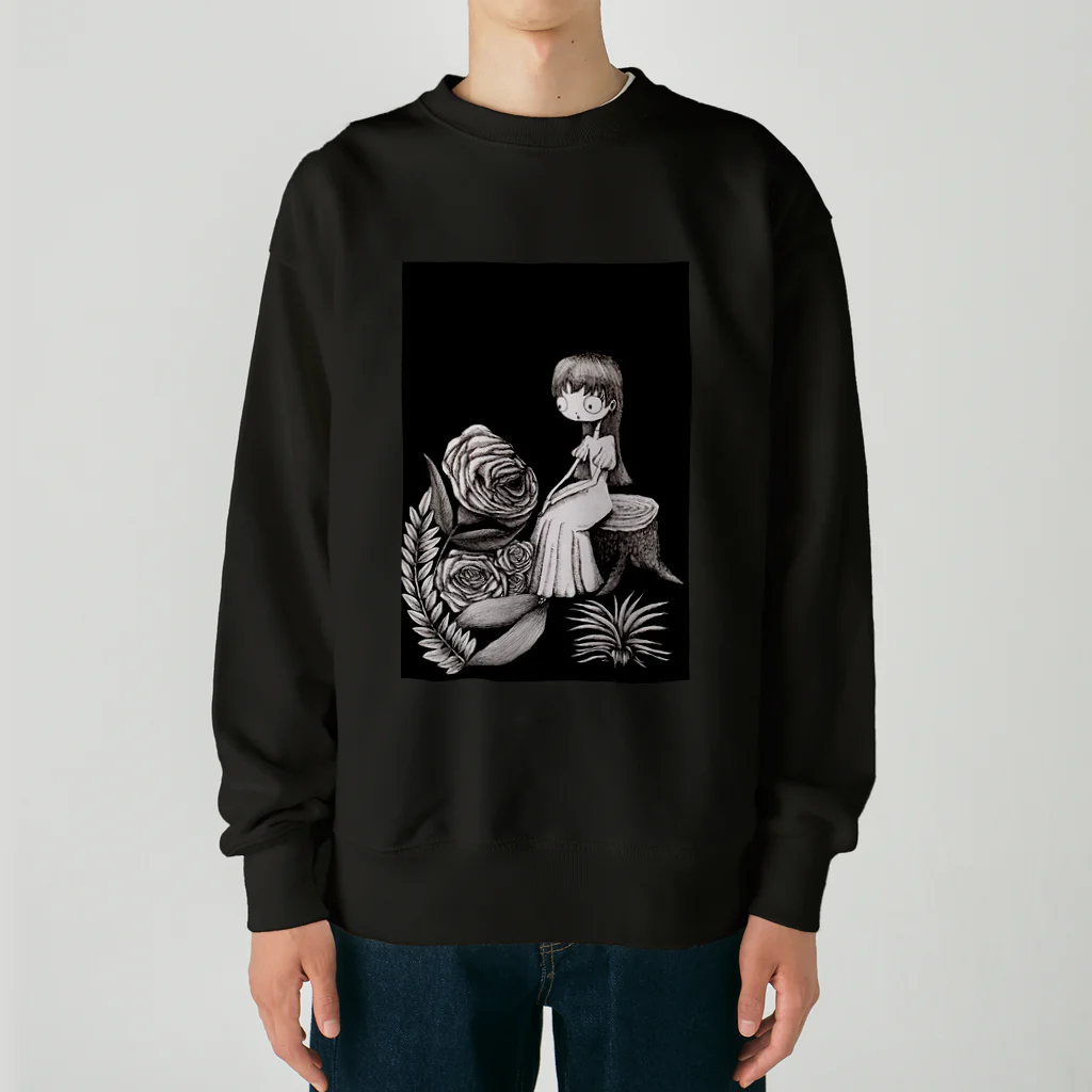 mermaidの人魚とバラ Heavyweight Crew Neck Sweatshirt