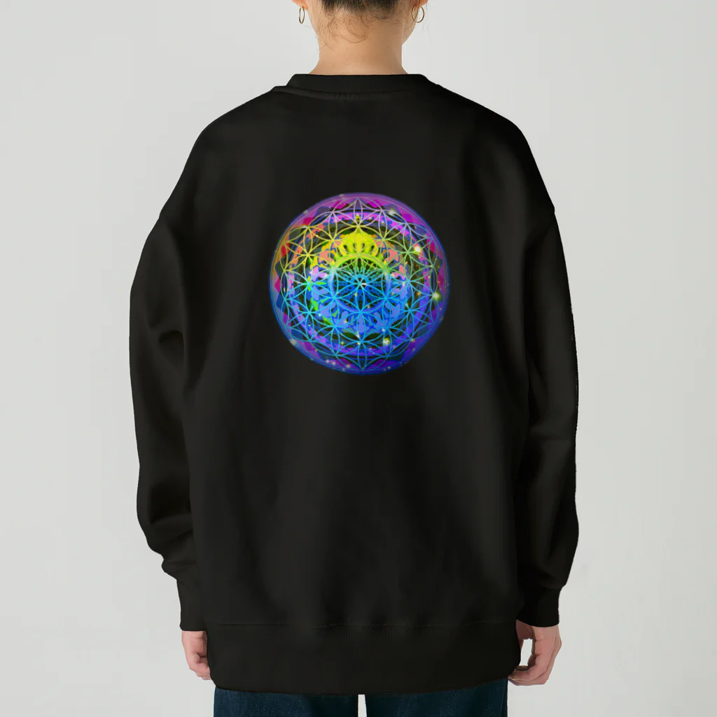 💖宇宙整体♪🌈♪こころからだチャンネル♪💖のFlower of Life STAR rights Heavyweight Crew Neck Sweatshirt