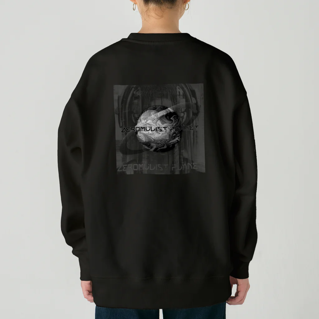 Aimurist のZeromulist planet IAM モノクロ Heavyweight Crew Neck Sweatshirt