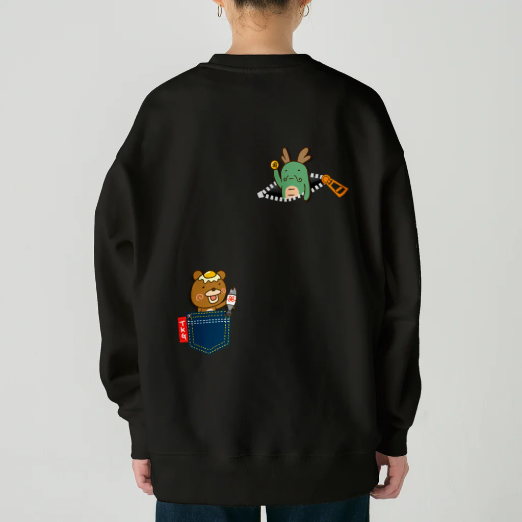 Siderunの館 B2の【バックプリント】龍神さんと卵かけグマ Heavyweight Crew Neck Sweatshirt