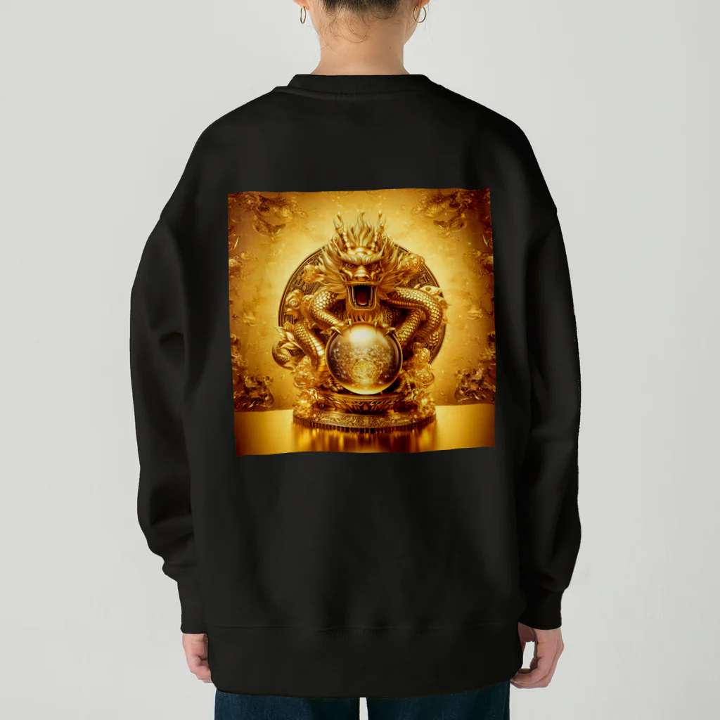 【金龍】Kinryuの【金運爆上げ】金龍守護神グッズ_001 Heavyweight Crew Neck Sweatshirt