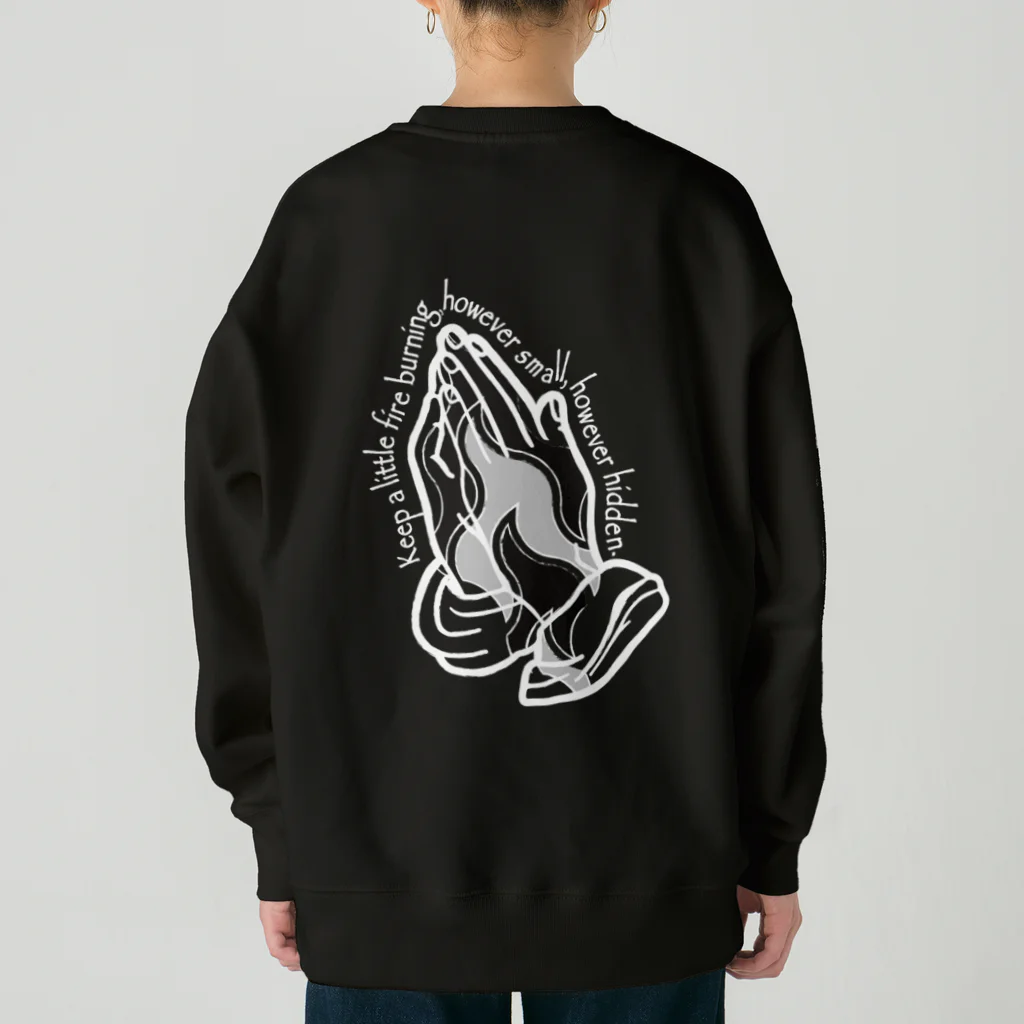 293 hu-ku-miの炎と祈りの手 Heavyweight Crew Neck Sweatshirt