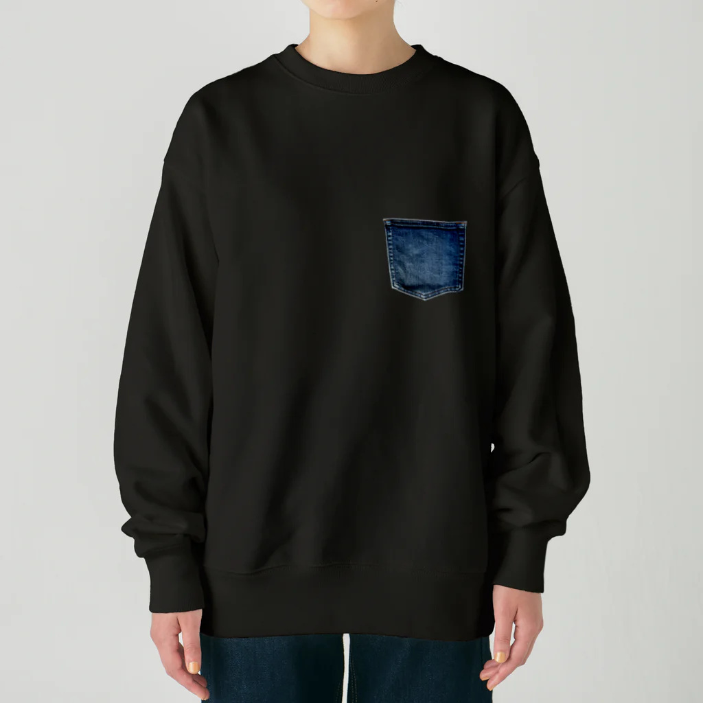 部屋とデニムとわたしのリアルヴィンテージデニムポケット Heavyweight Crew Neck Sweatshirt