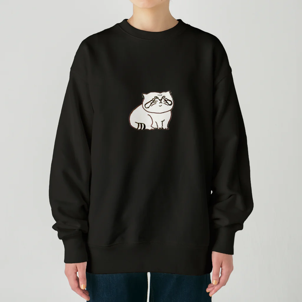 こいおか雑貨店のワンポイントまぬるねこ Heavyweight Crew Neck Sweatshirt