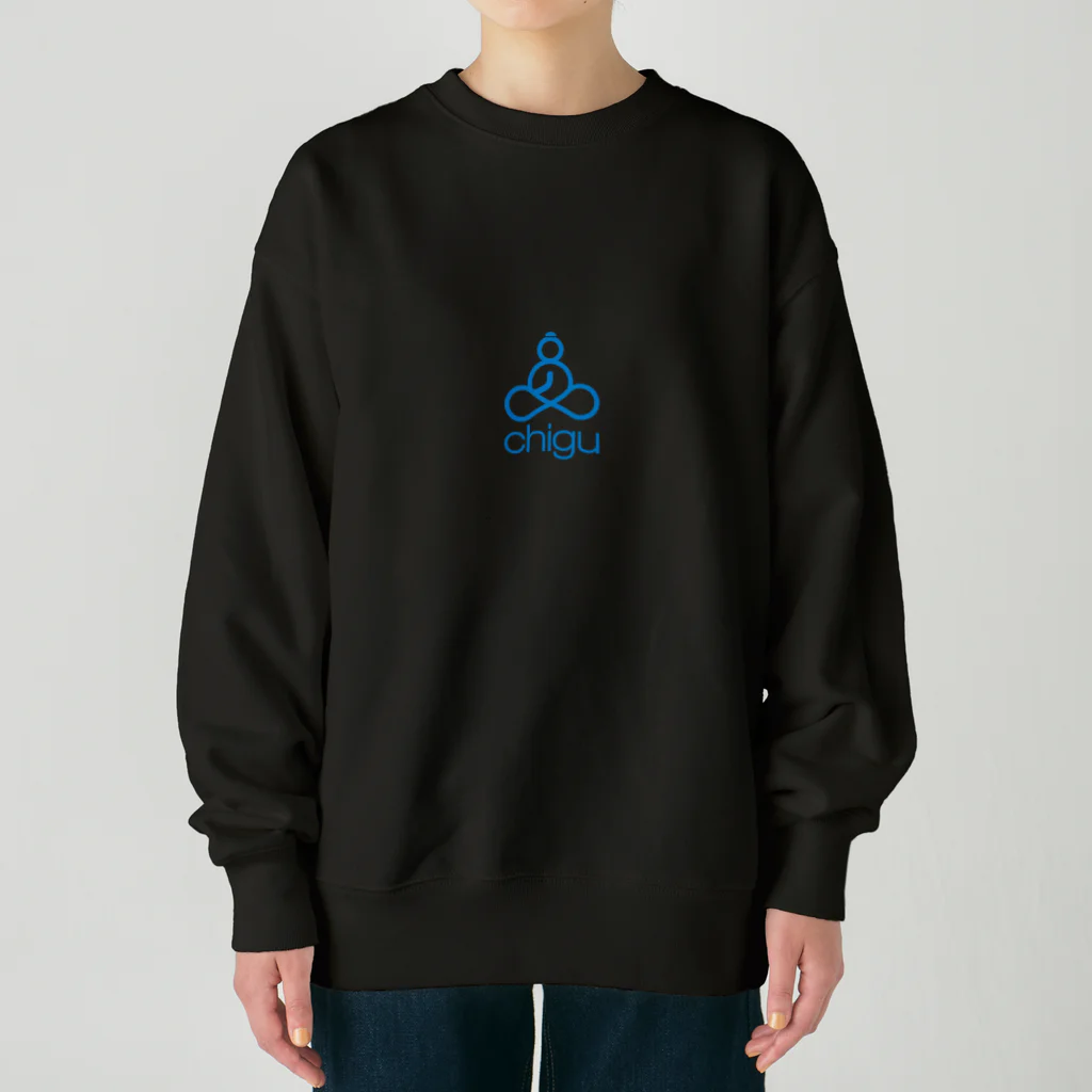 Buddha Heroes & chiguのchigu_blue_v Heavyweight Crew Neck Sweatshirt