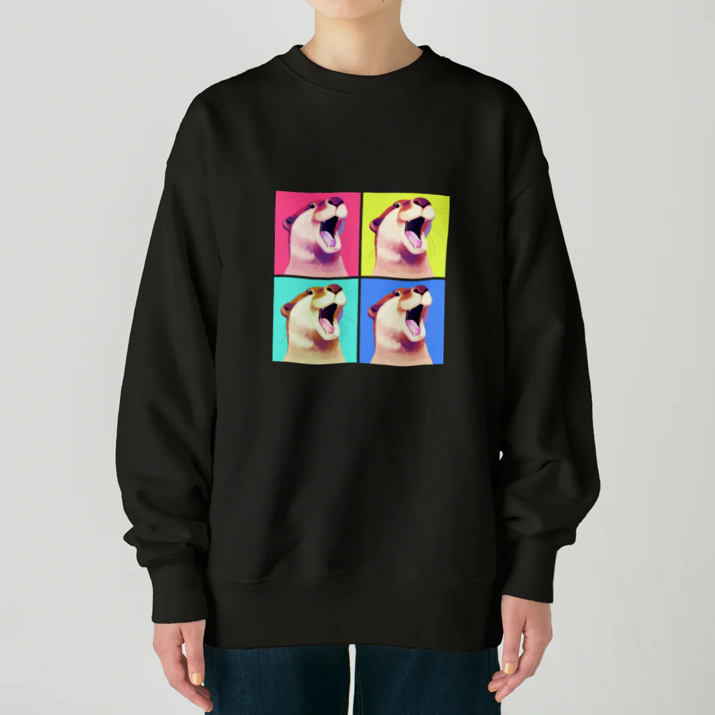 カワウソとフルーツのShout otter Heavyweight Crew Neck Sweatshirt