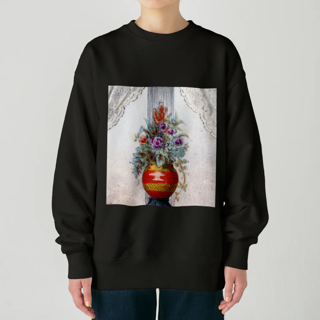 PALA's SHOP　cool、シュール、古風、和風、のflower arrangement　 Heavyweight Crew Neck Sweatshirt