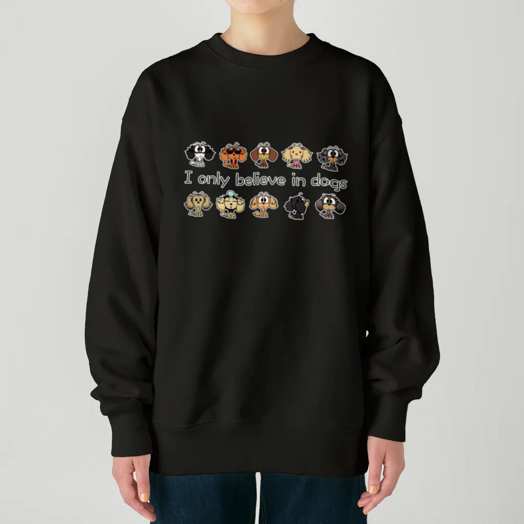 inuinutownのおすわりダックス　整列 Heavyweight Crew Neck Sweatshirt