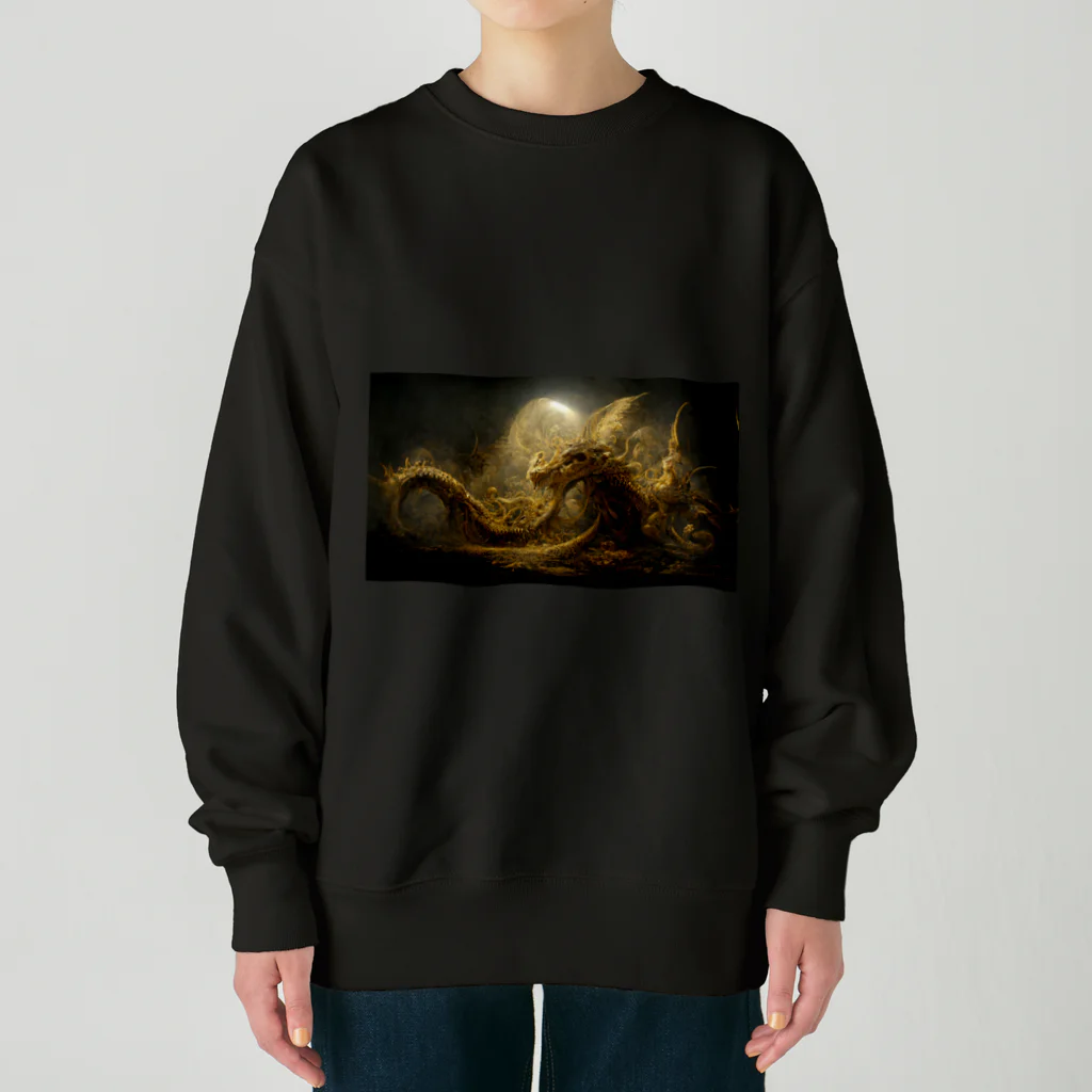 シオンの黄金のドラゴン Heavyweight Crew Neck Sweatshirt