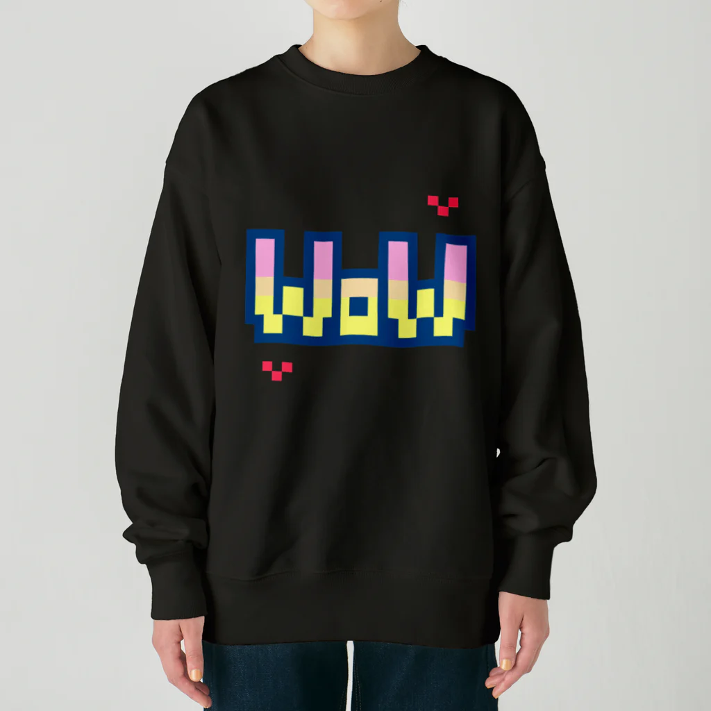 さむげたん🎮へっぽこゲーム実況のWOW❤ドット絵文字 Heavyweight Crew Neck Sweatshirt