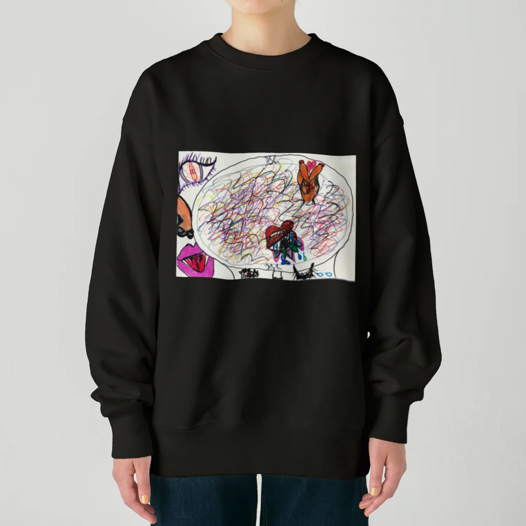 garageshopnoahの私の脳内の中 Heavyweight Crew Neck Sweatshirt