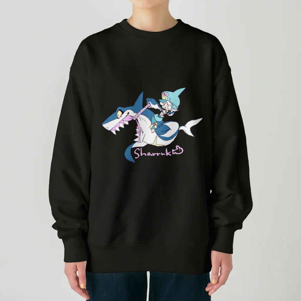 T-e's laboratory のトウカちゃん＠サメノリノリドット Heavyweight Crew Neck Sweatshirt