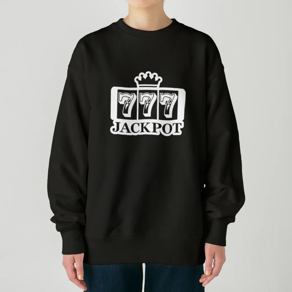 QUQU_WORKSのジャックポット スリーセヴン ホワイト Heavyweight Crew Neck Sweatshirt