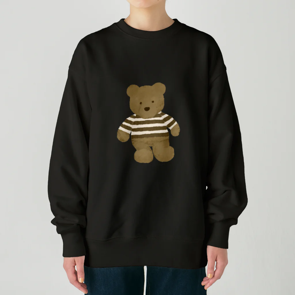 tateshima(たてしま)のボーダーのテディベア Heavyweight Crew Neck Sweatshirt