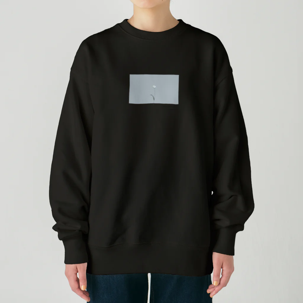 rilybiiのgray blue tulip , logo Heavyweight Crew Neck Sweatshirt