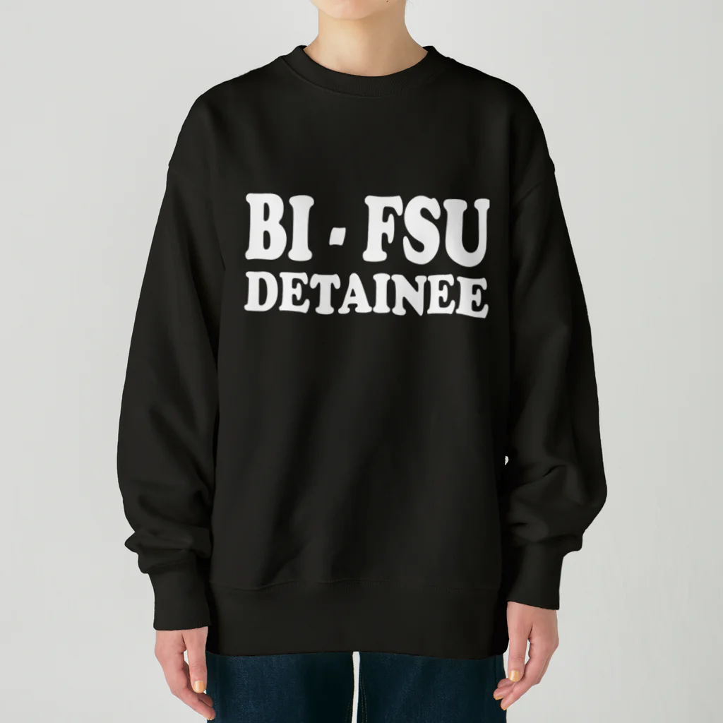 DRIPPEDのBI-FSU DETAINEE 白ロゴ Heavyweight Crew Neck Sweatshirt