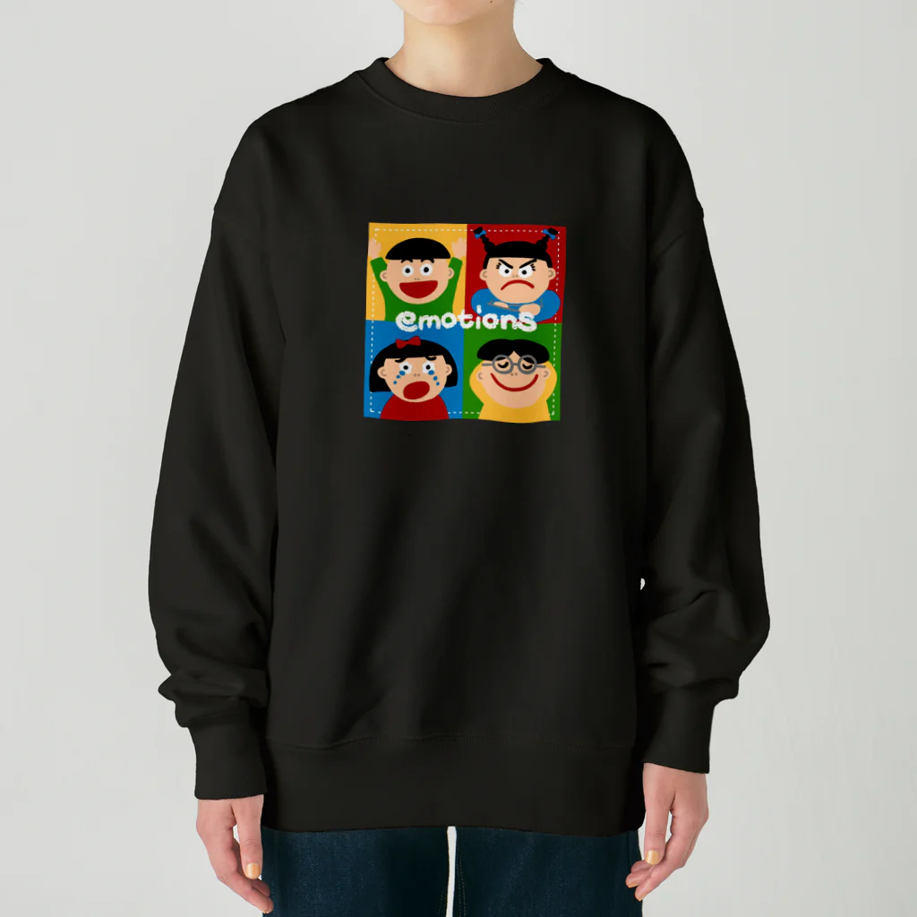 necchiのemotions😀😠😭😌 Heavyweight Crew Neck Sweatshirt