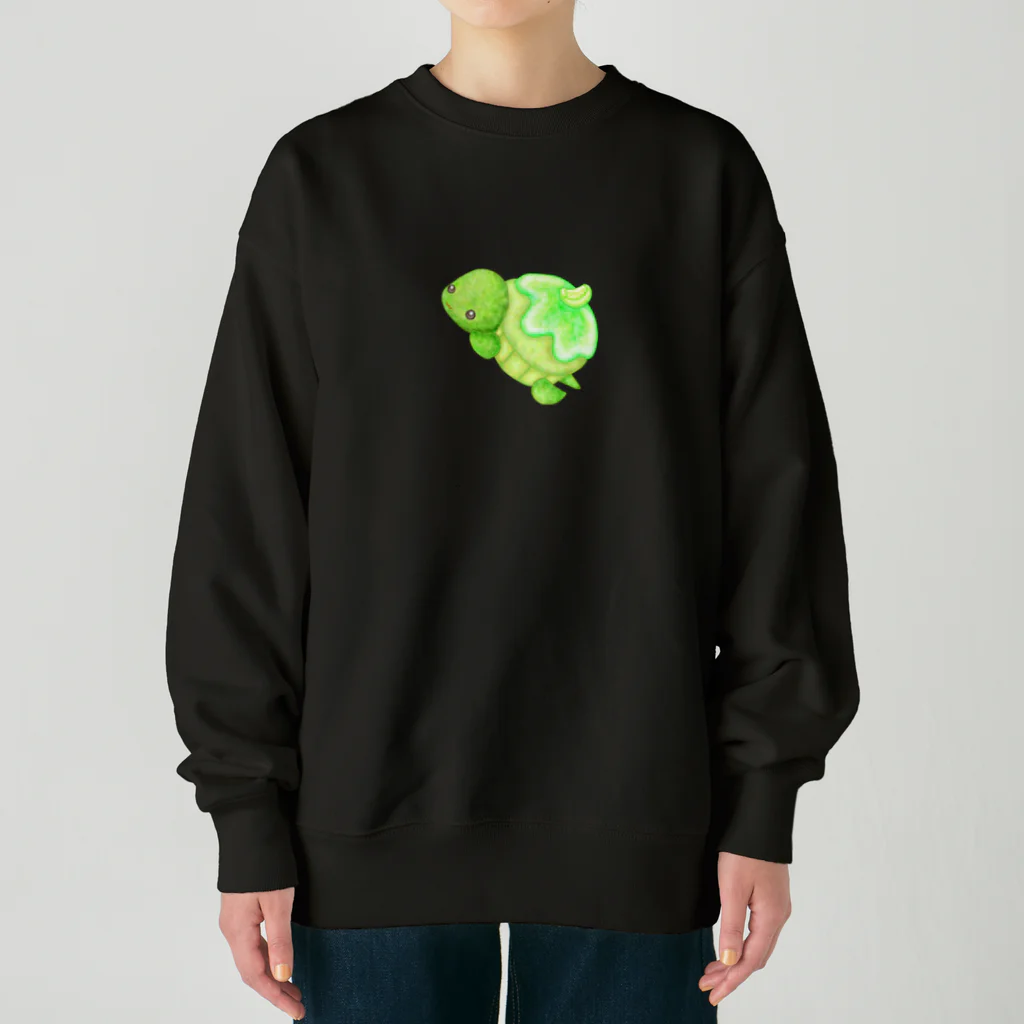 satoayaのアニマルカフェのシ―フードアニマル　カプケカメ Heavyweight Crew Neck Sweatshirt