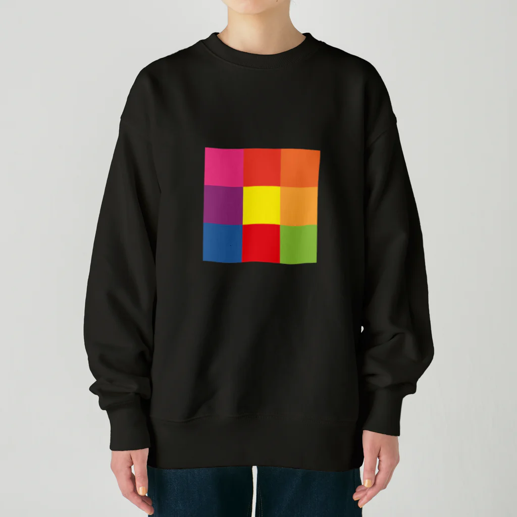 3×3 のドット絵の笑う花 - 3×3 のドット絵 Heavyweight Crew Neck Sweatshirt