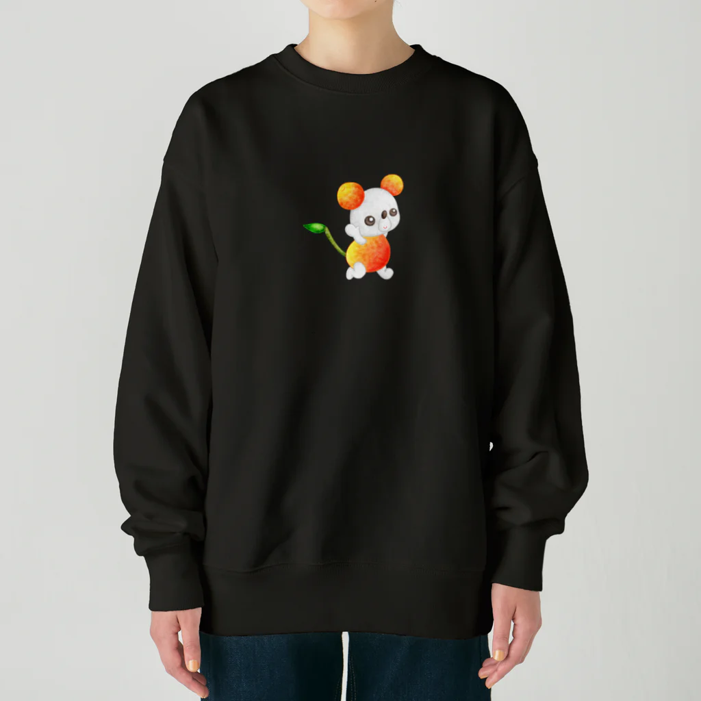 satoayaのアニマルカフェのフルーツアニマル　サクランボネズミ Heavyweight Crew Neck Sweatshirt