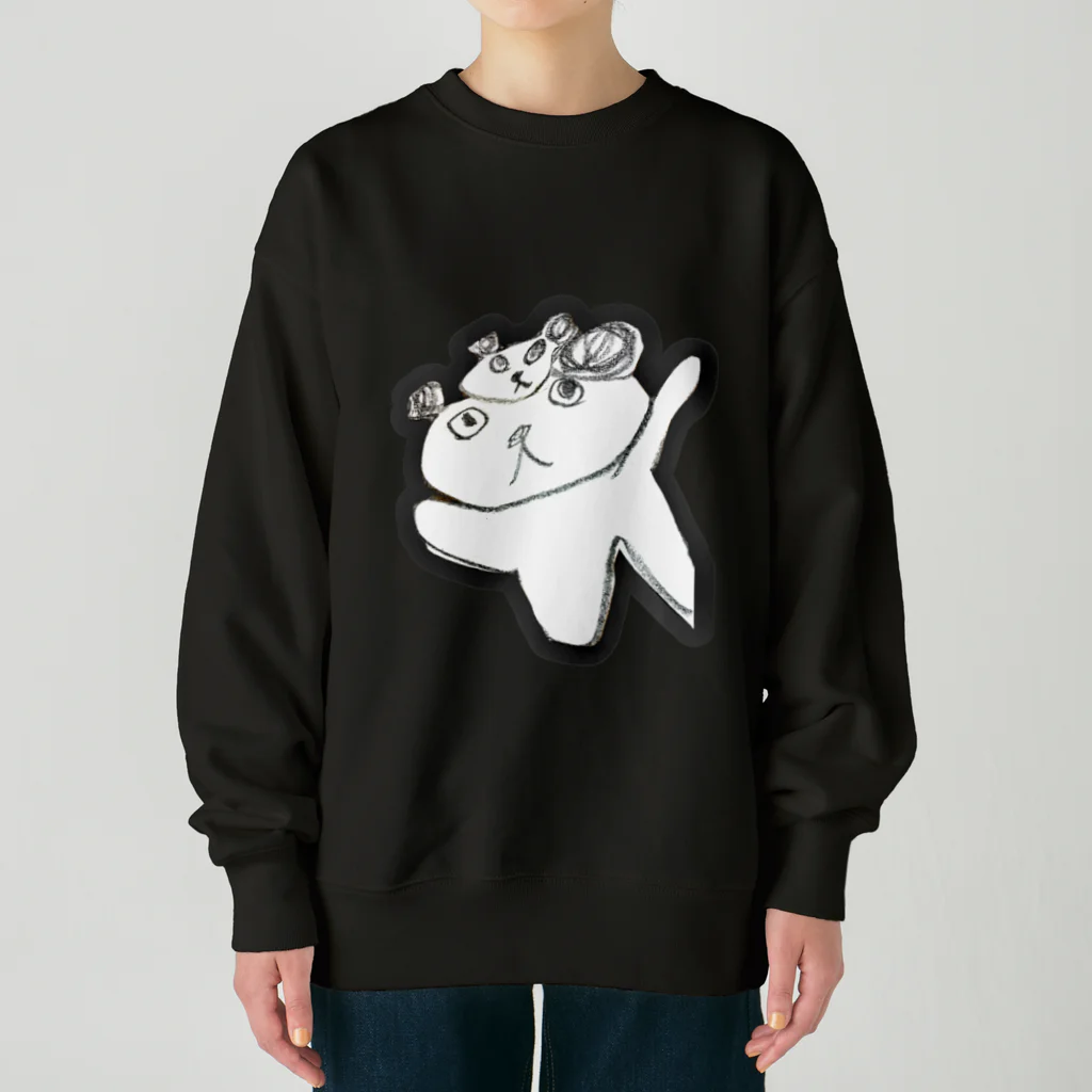 あなたのパンダのパンダのお面をつけたパンダ Heavyweight Crew Neck Sweatshirt