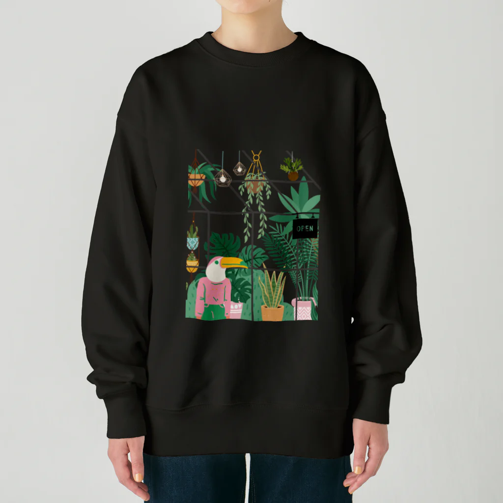 ちゃんごんのおうちの南国の観葉植物店 Heavyweight Crew Neck Sweatshirt