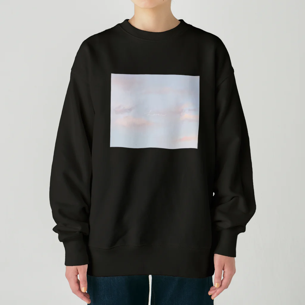 rilybiiの空とピンク . Heavyweight Crew Neck Sweatshirt