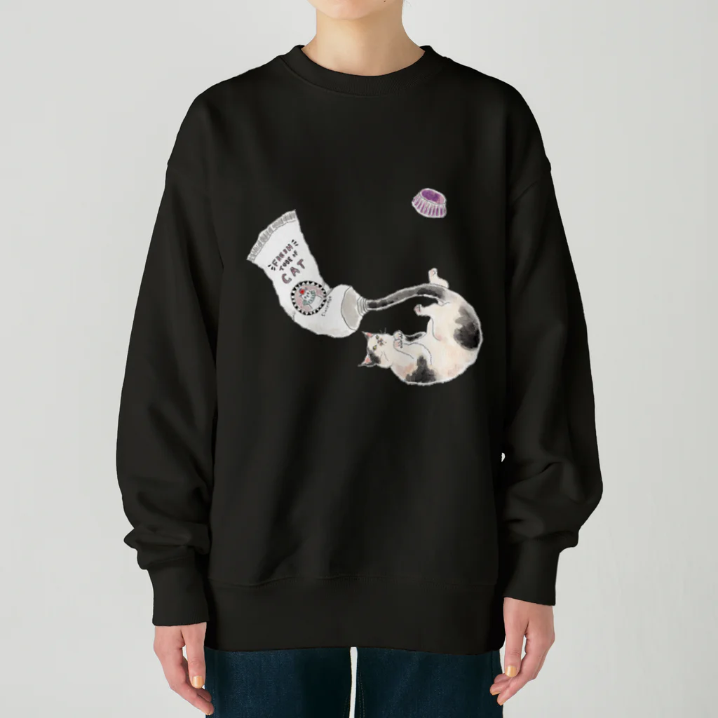 トコロコムギのにょろにょろ猫チューブ Heavyweight Crew Neck Sweatshirt