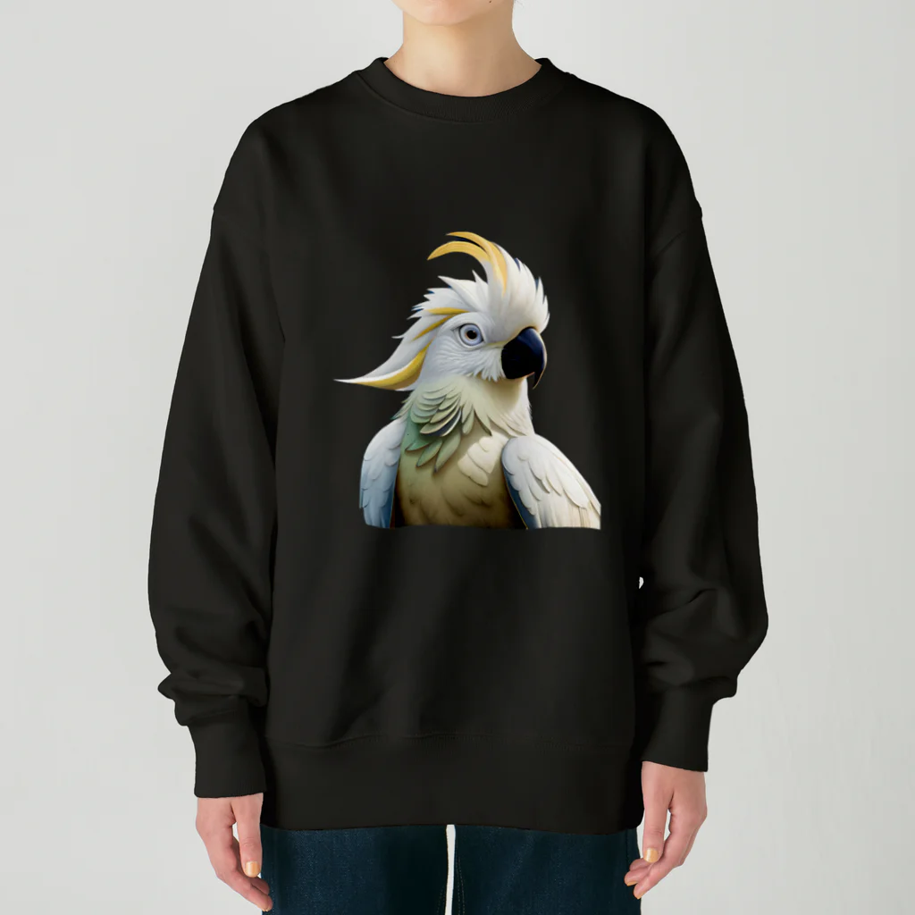 urimasuのシロビタイムジオウム（Sulphur-crested Cockatoo） Heavyweight Crew Neck Sweatshirt