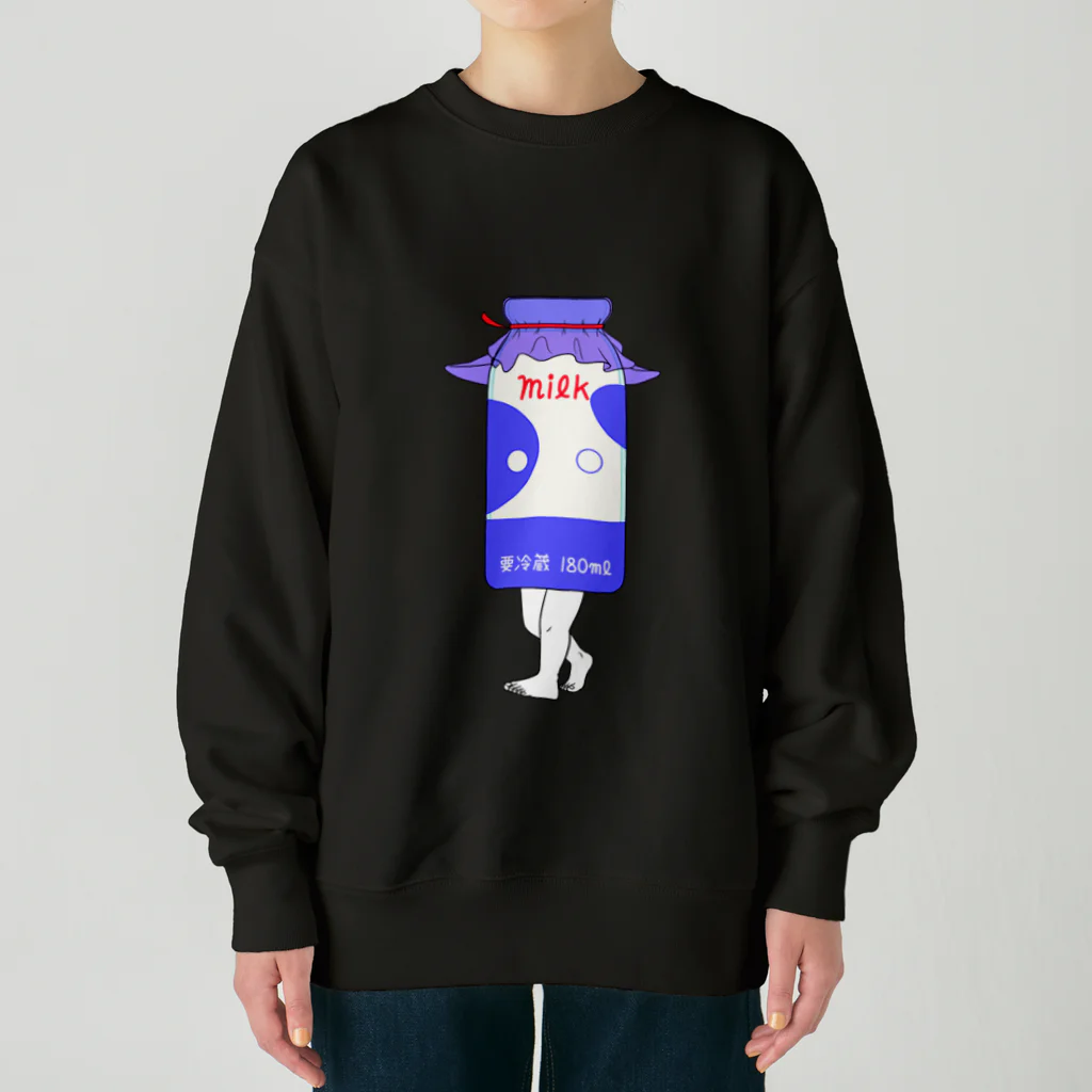 dougaseiseitokoroの足の生えた牛乳瓶 Heavyweight Crew Neck Sweatshirt