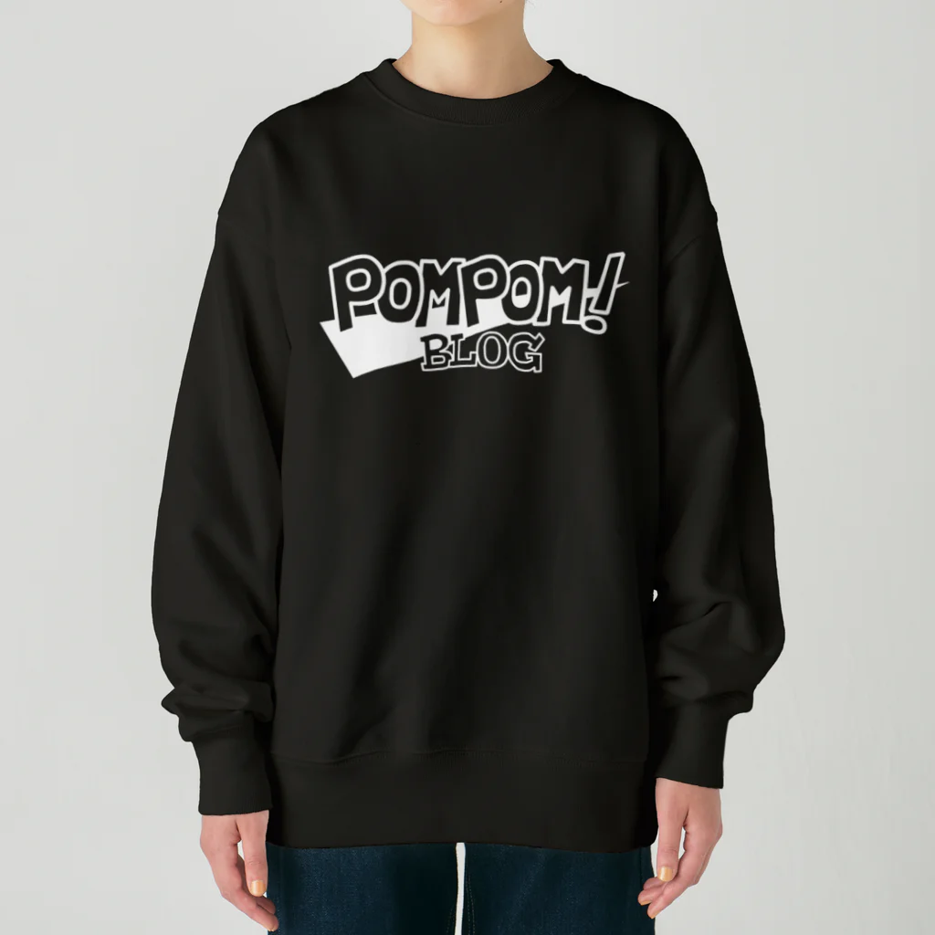 mf@PomPomBlogのPom Pom Blog Logo 2nd（white） Heavyweight Crew Neck Sweatshirt