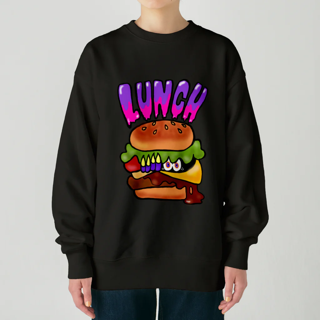 あやしいおばさん くろまめさんのランチ（チーズバーガー） Heavyweight Crew Neck Sweatshirt