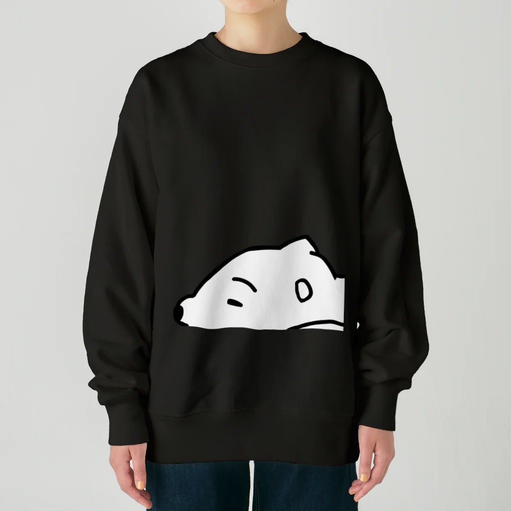 ラクガキ絵のだれてる白い生き物 Heavyweight Crew Neck Sweatshirt