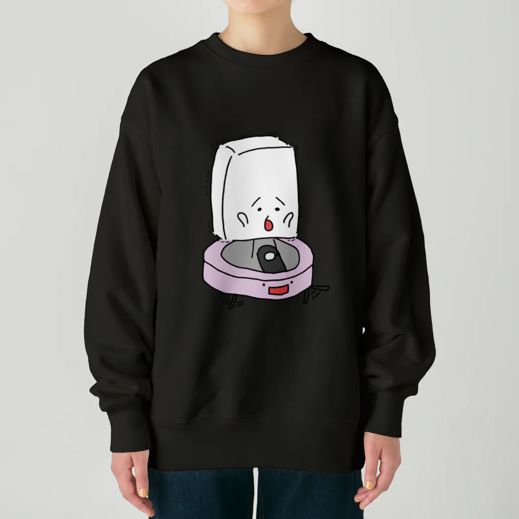 おとうふくんのロボット掃除機とおとうふくん Heavyweight Crew Neck Sweatshirt