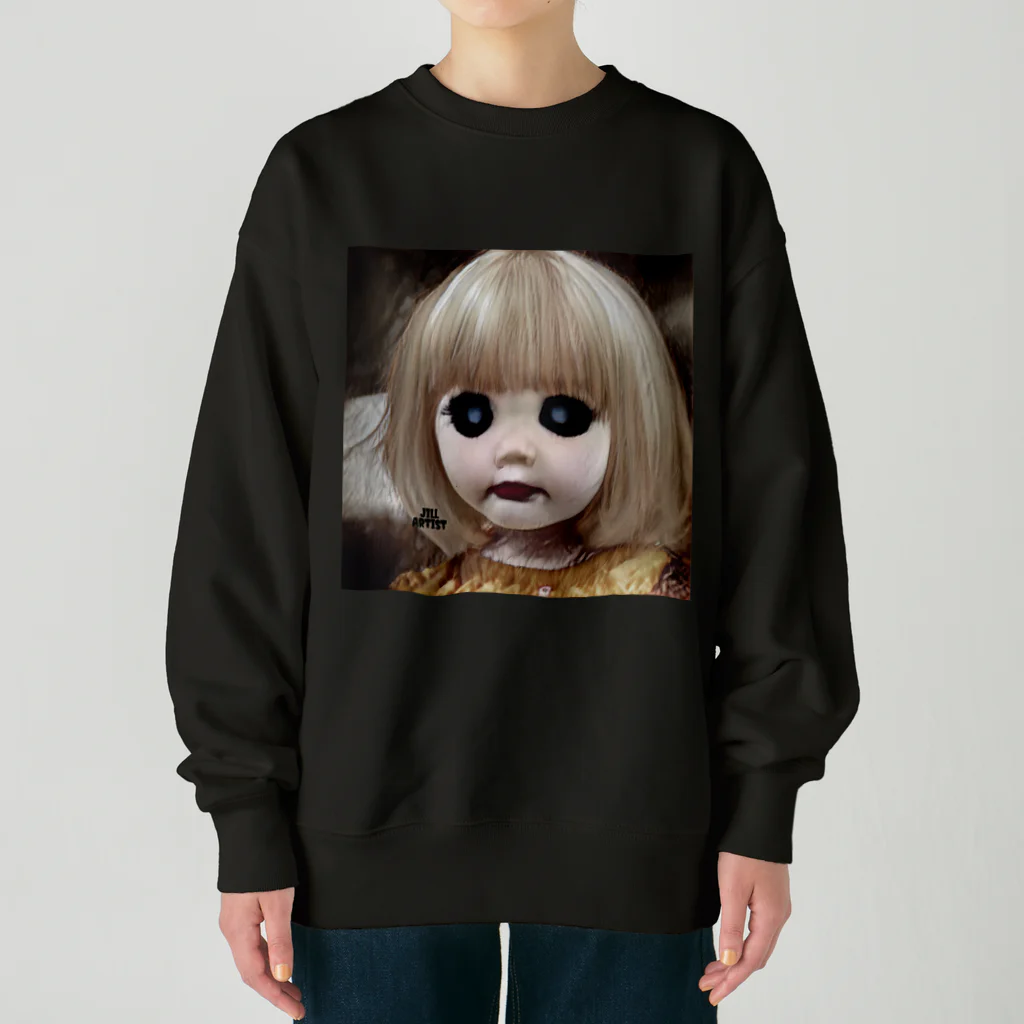 【ホラー専門店】ジルショップの怖い幼女の西洋人形 Heavyweight Crew Neck Sweatshirt