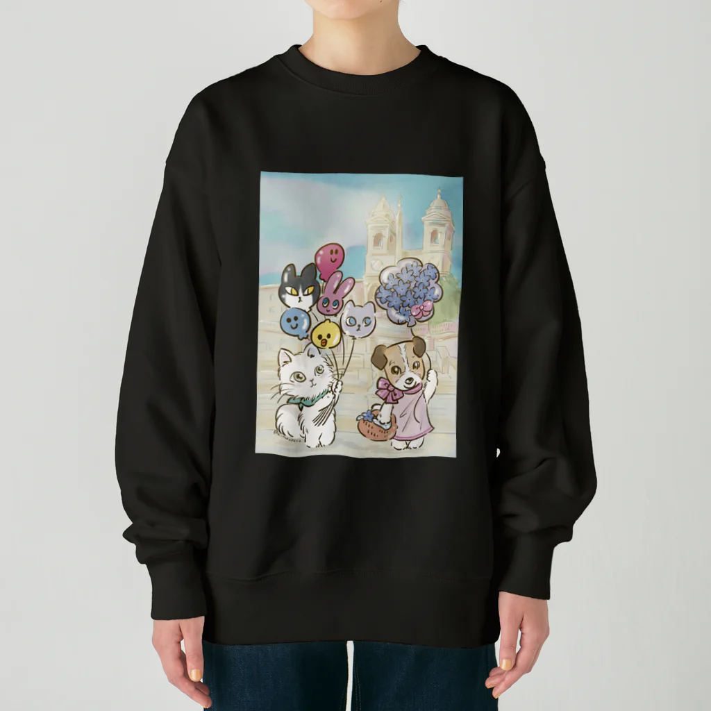 猫のきぬくんのお店のハニーちゃん Heavyweight Crew Neck Sweatshirt