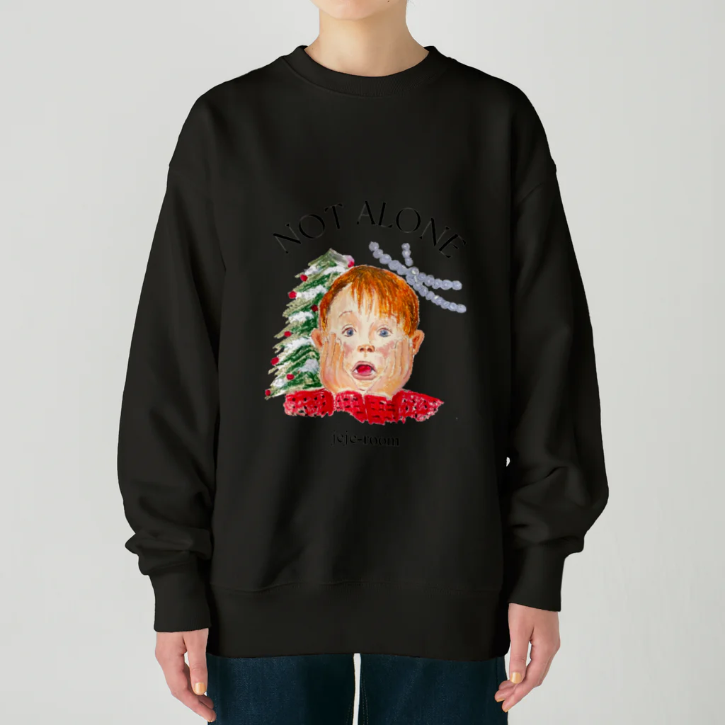 jeje-roomのnot alone... Heavyweight Crew Neck Sweatshirt