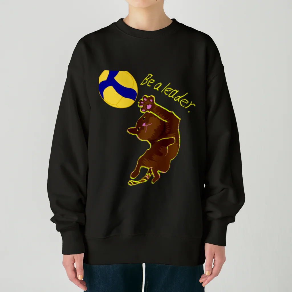 nekorokuの茶トラのアタックチャンス Heavyweight Crew Neck Sweatshirt