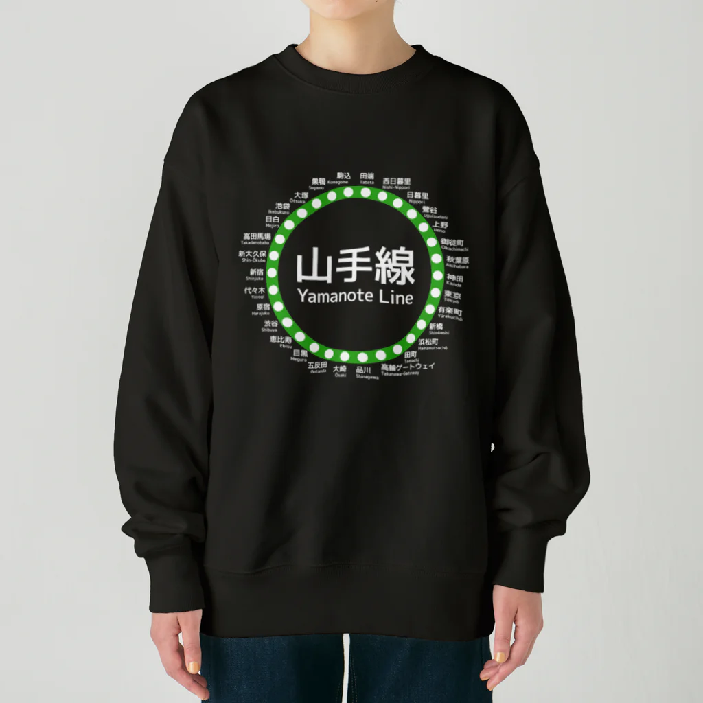 DRIPPEDのJR山手線路線図 白ロゴ Heavyweight Crew Neck Sweatshirt