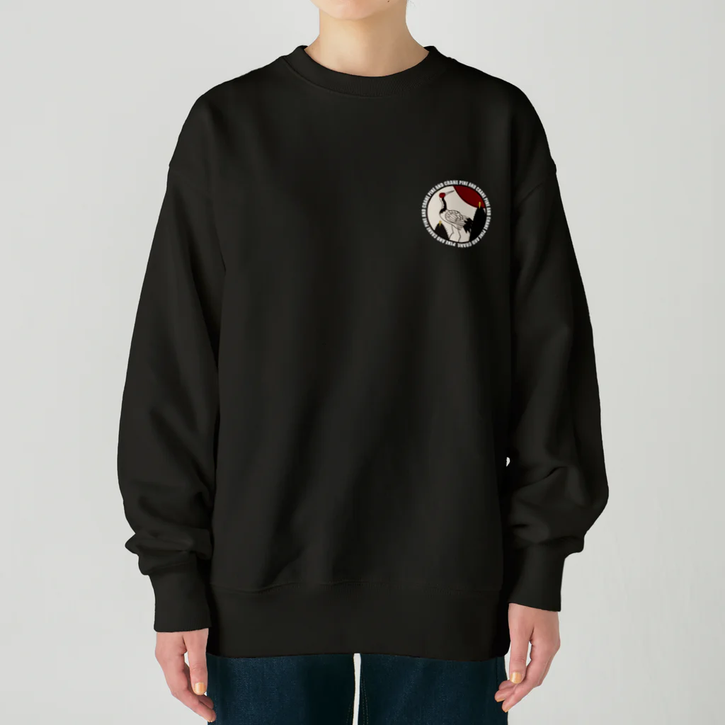 WebArtsのHanafuda January Design "Pine and Crane" 一月の花札「松に鶴」 Heavyweight Crew Neck Sweatshirt