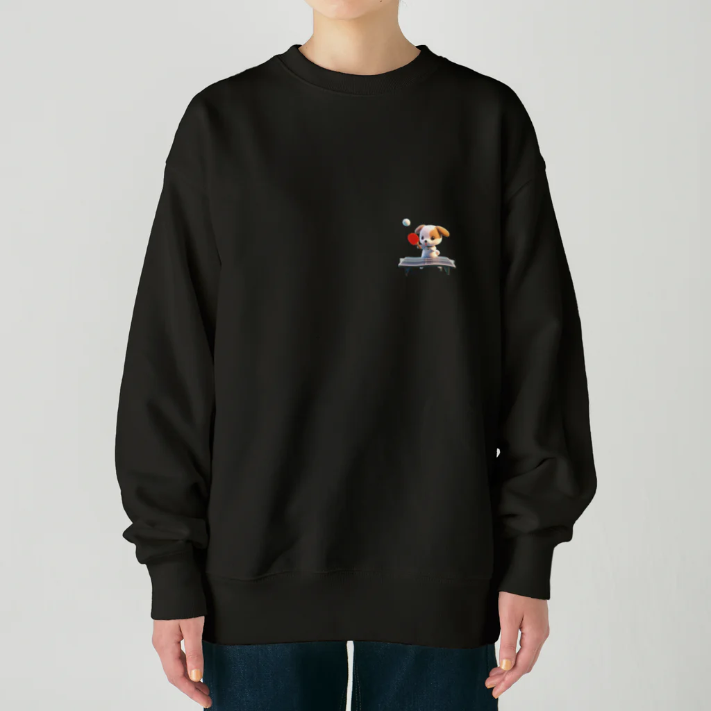 taurusteruの可愛い犬と卓球 Heavyweight Crew Neck Sweatshirt