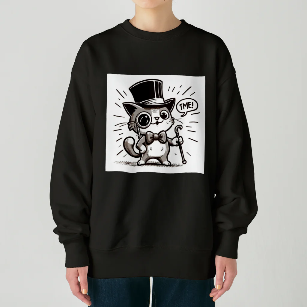 REI-AI-PONのハットを被ったねこ🐈 Heavyweight Crew Neck Sweatshirt