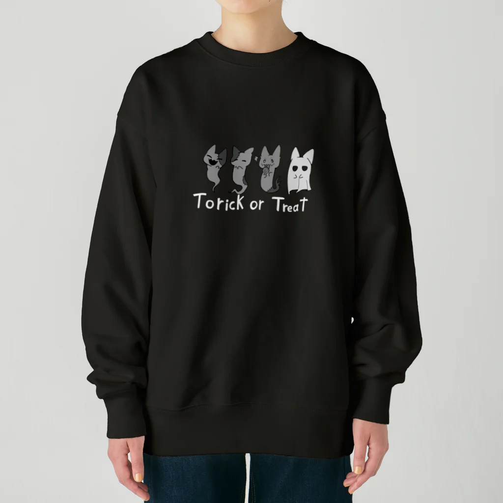 れもその小さいお店のななしのねこ【黒】 Heavyweight Crew Neck Sweatshirt