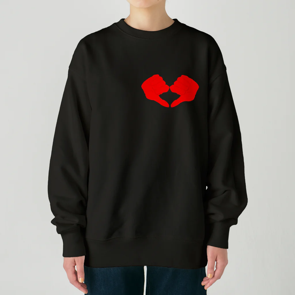 calo_underbarのハートとはね Heavyweight Crew Neck Sweatshirt