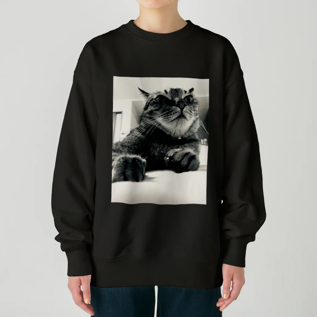 深夜の猫屋さんのしんやねこ Heavyweight Crew Neck Sweatshirt