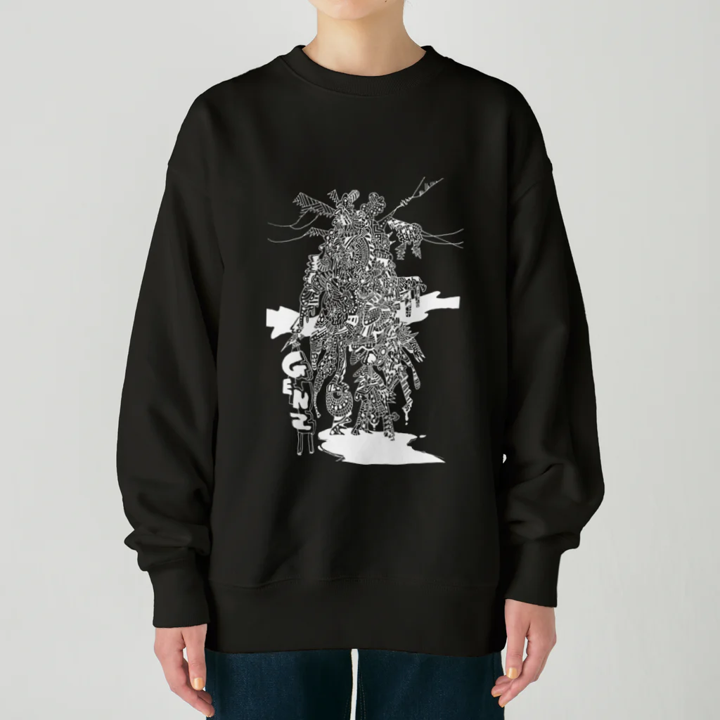  DendoRocK KakaLIAのGENZロボ 白線 Heavyweight Crew Neck Sweatshirt