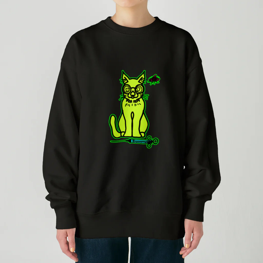 JINPIN (仁品)の待ちきれない猫 Heavyweight Crew Neck Sweatshirt