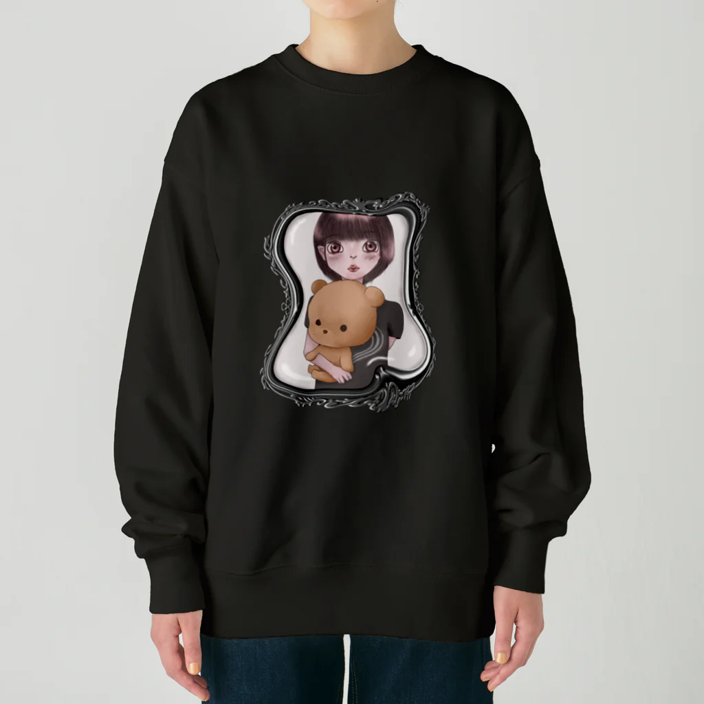 アリーの服屋さんの鏡越しの少女 Heavyweight Crew Neck Sweatshirt